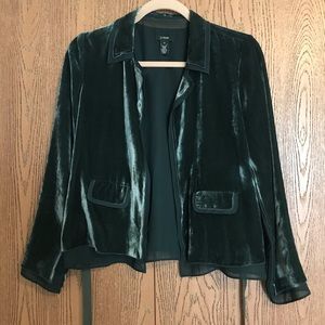 J.CREW Velvet Jacket dark green size 4P